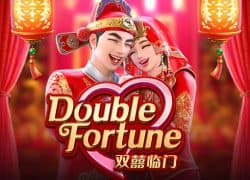Vibrant Double Fortune casino game with traditional Chinese theme and joyful characters.